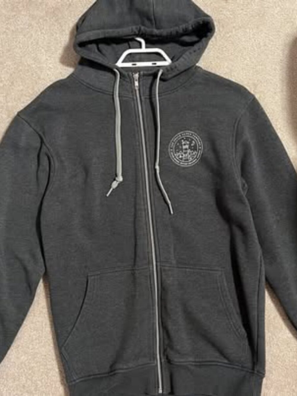 Keats Camps Howe Sound BC Full Zip Hoodie Dark Grey Fleece